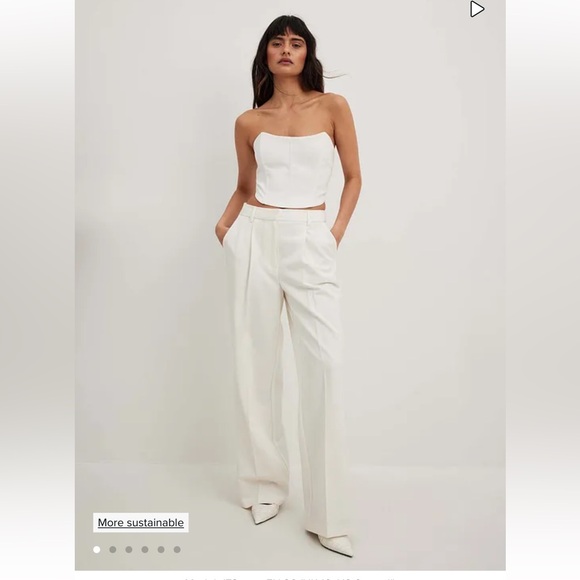 Na-kd Smock Back Corset Top white - Picture 2 of 7